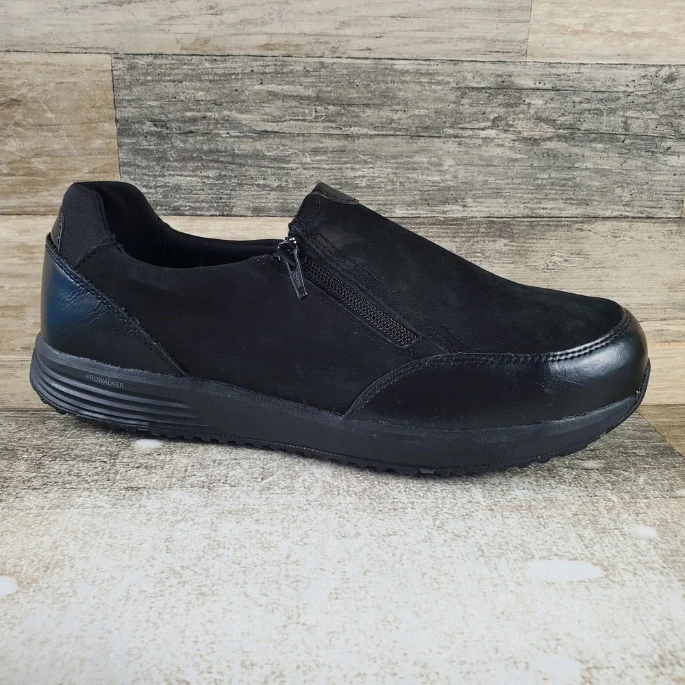 Rockport Works TruStride Womens Work Shoes Sz 11.5 M Black Leather Steel Toe